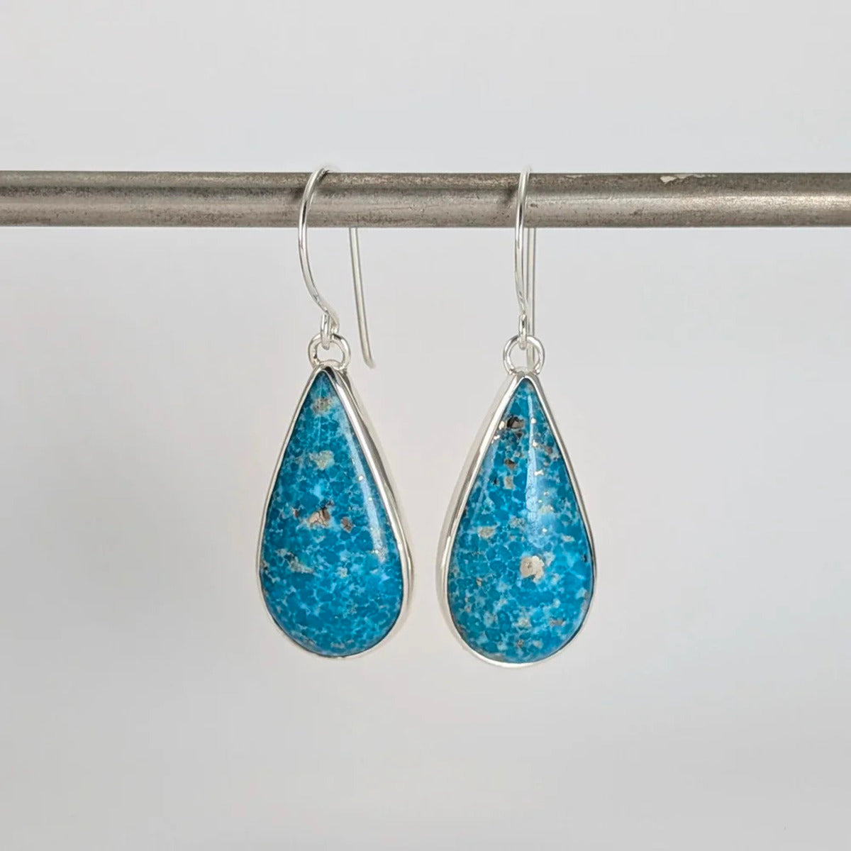 Large turquoise teardrop earrings