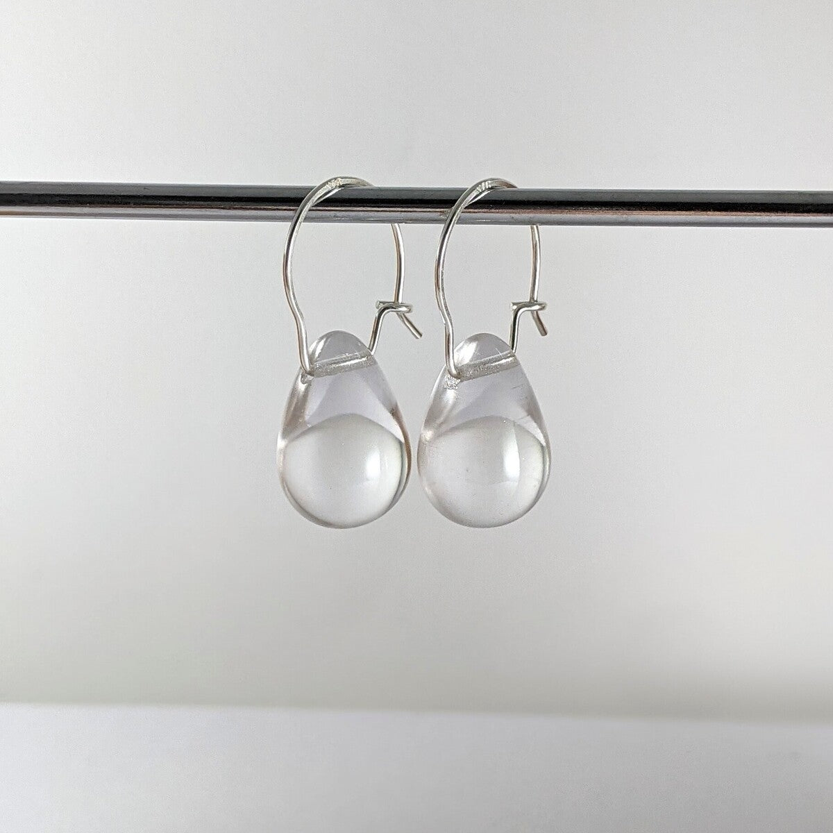 Clear teardrop earrings
