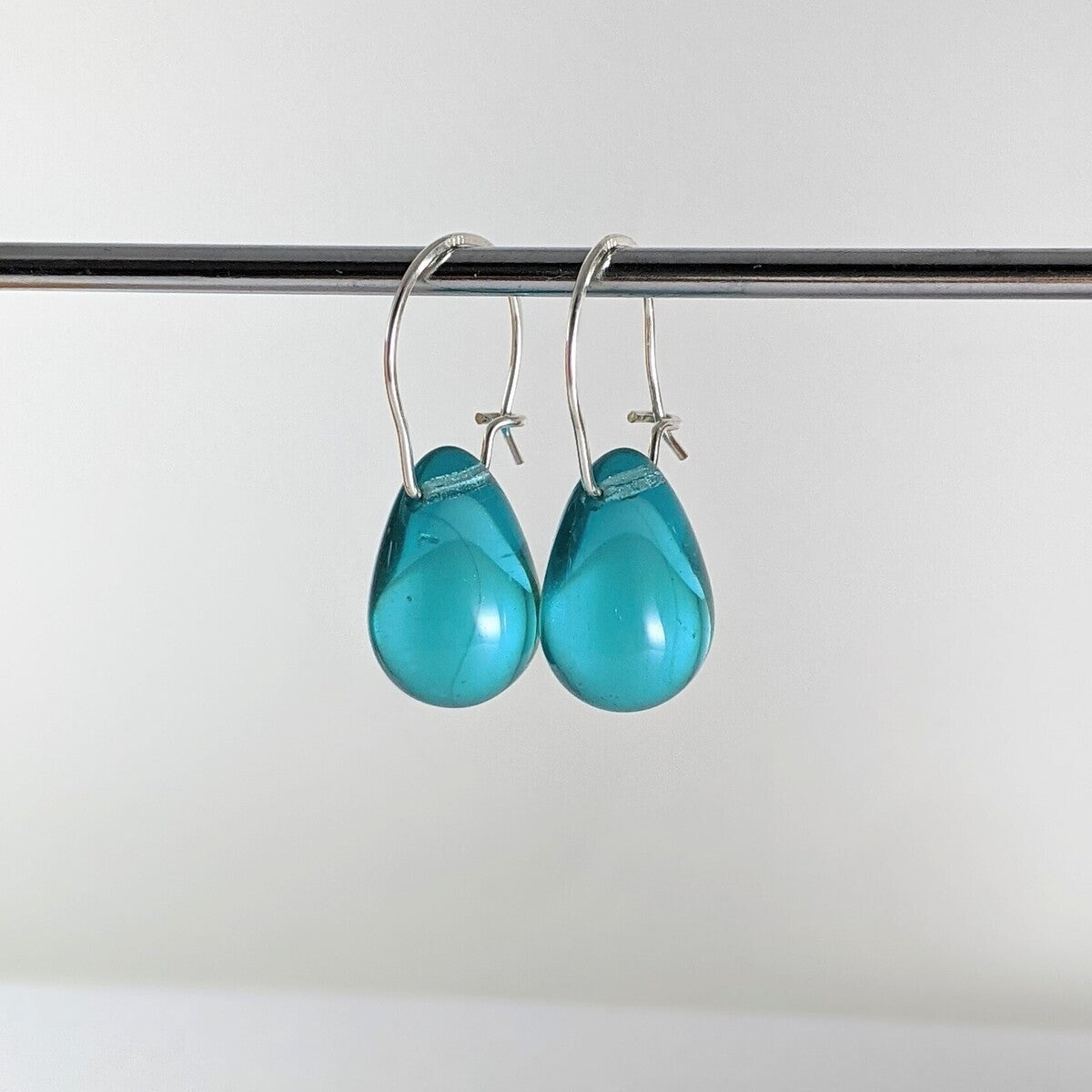 Light aqua teardrop earrings
