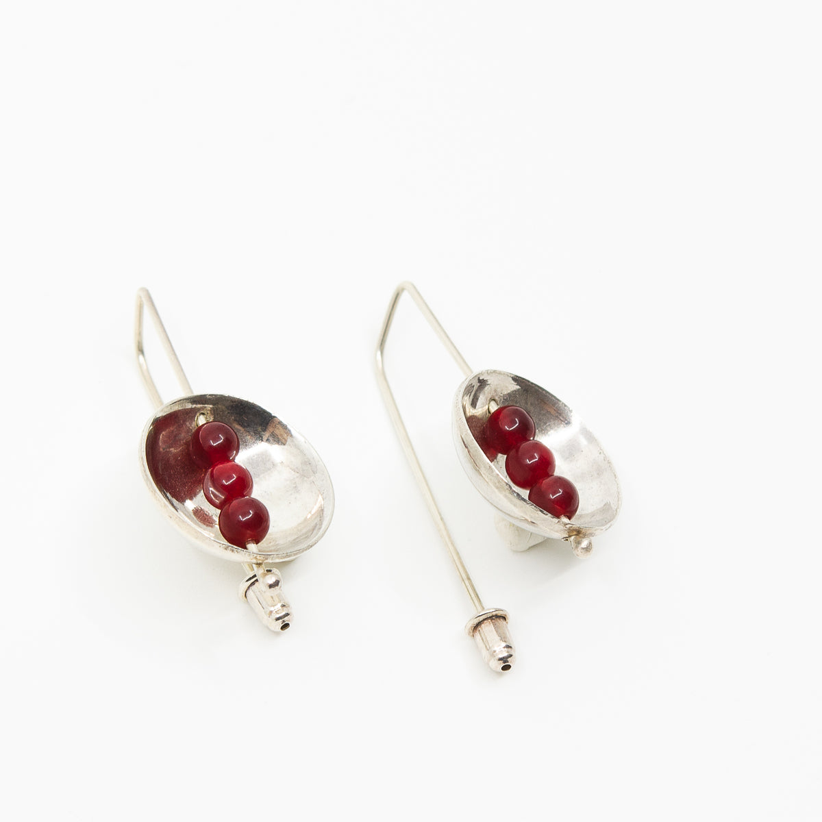 Red jade earrings