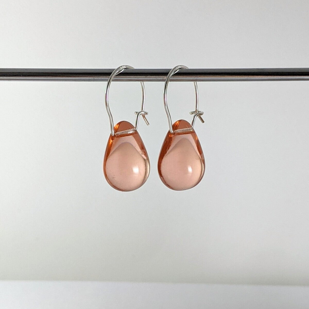 Pink teardrop earrings