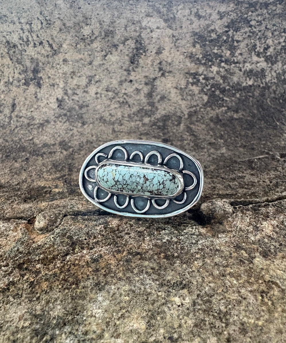 Storm Cloud Australian Turquoise Ring Size Q (HT9)