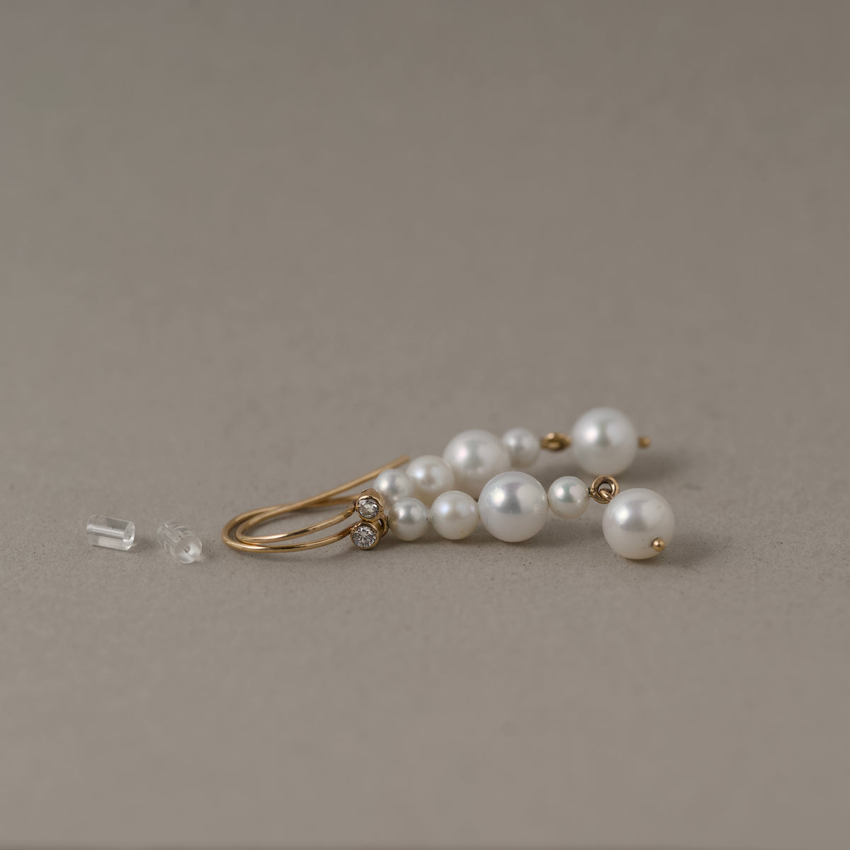 Ondina Freshwater Pearl Diamond Drop Earrings