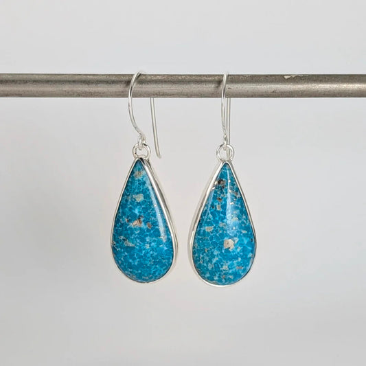 Large turquoise teardrop earrings 