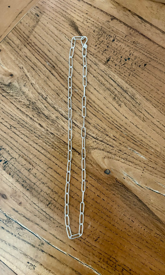 Paperclip Chain Necklace 47cm (HT27)