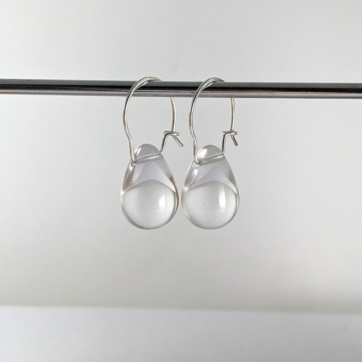 Clear teardrop earrings