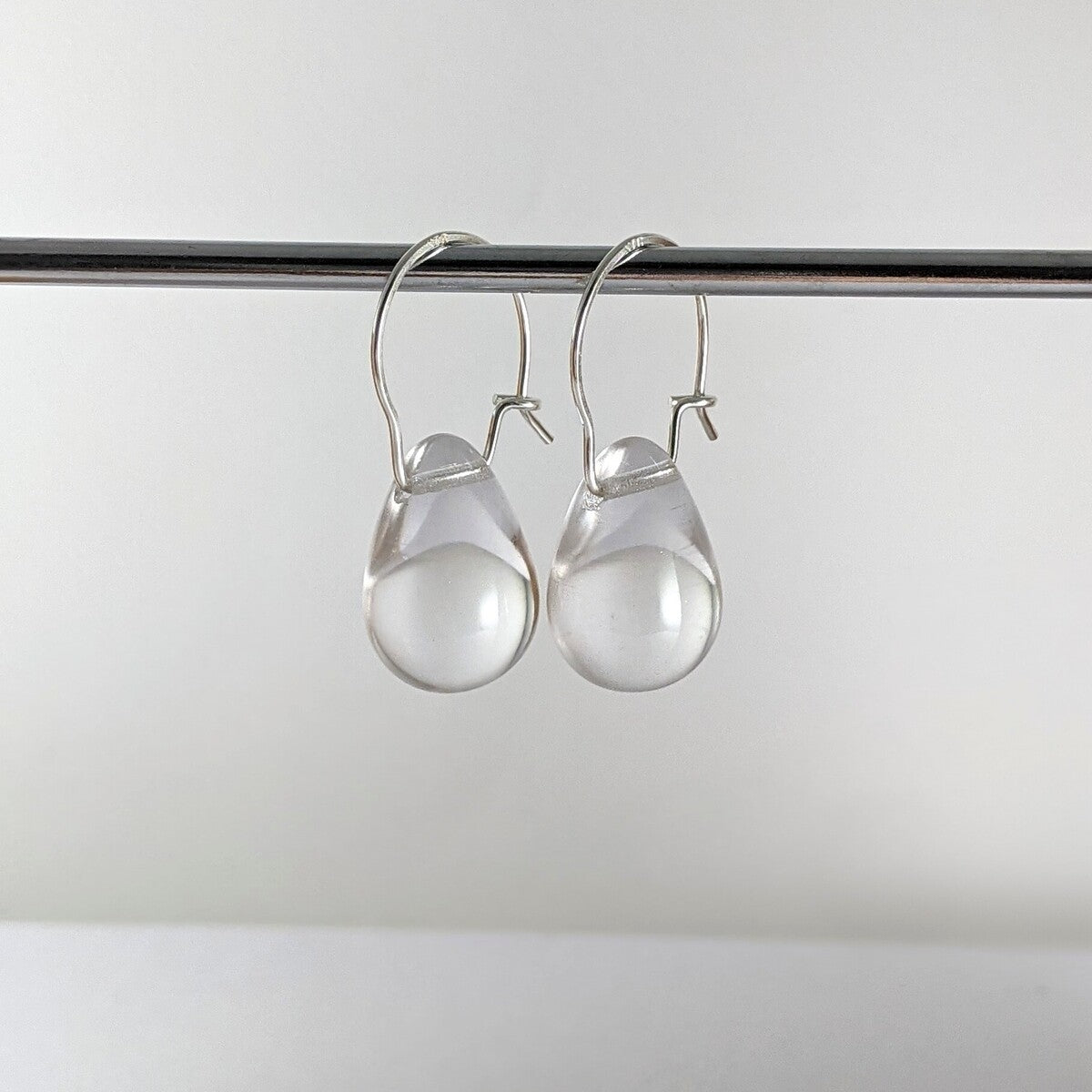 Clear teardrop earrings