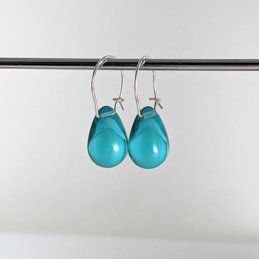 Light aqua teardrop earrings