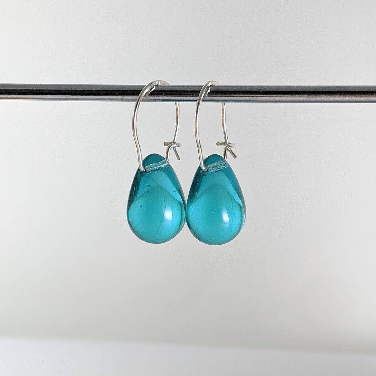 Light aqua teardrop earrings