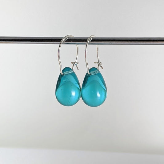 Light aqua teardrop earrings