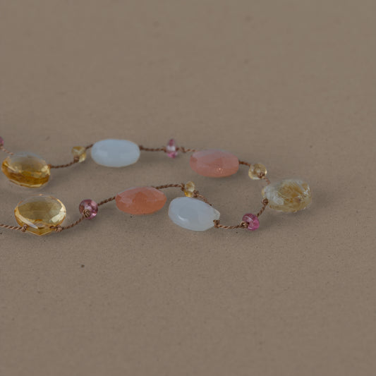 Lido Moonstone Citrine Necklace