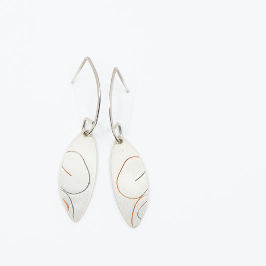 Imprinted leaf earrings