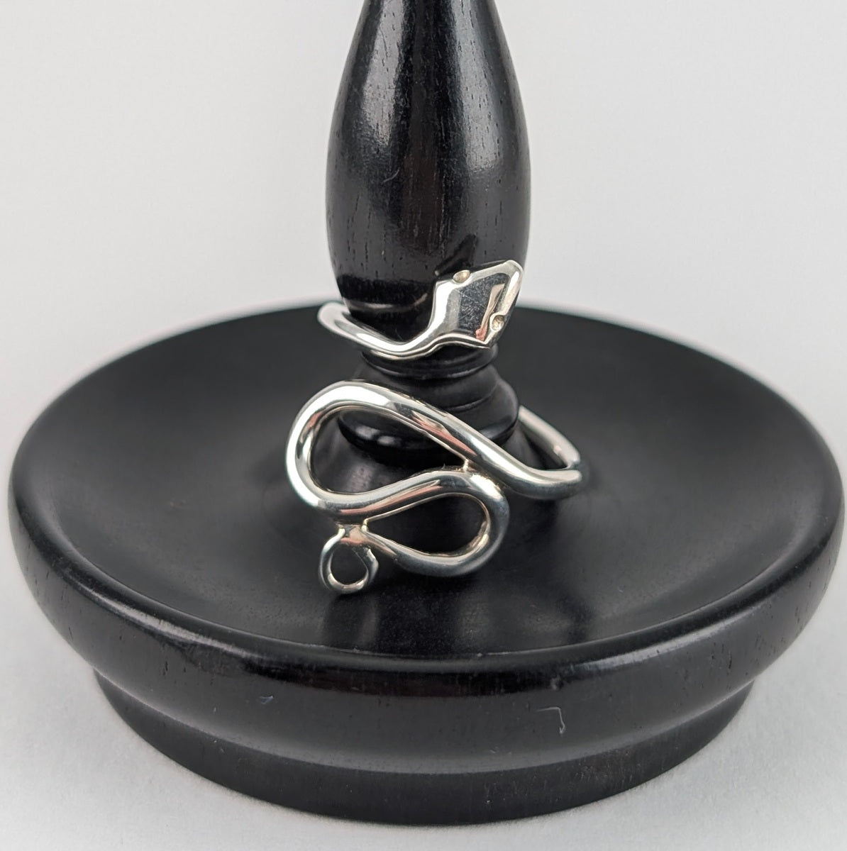 Argentium silver snake ring