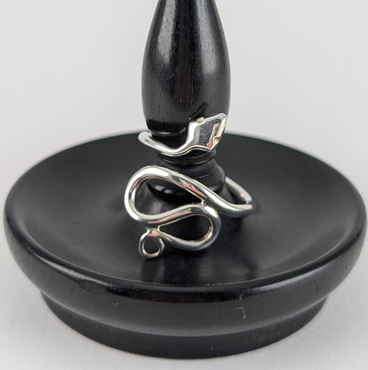 Argentium silver snake ring