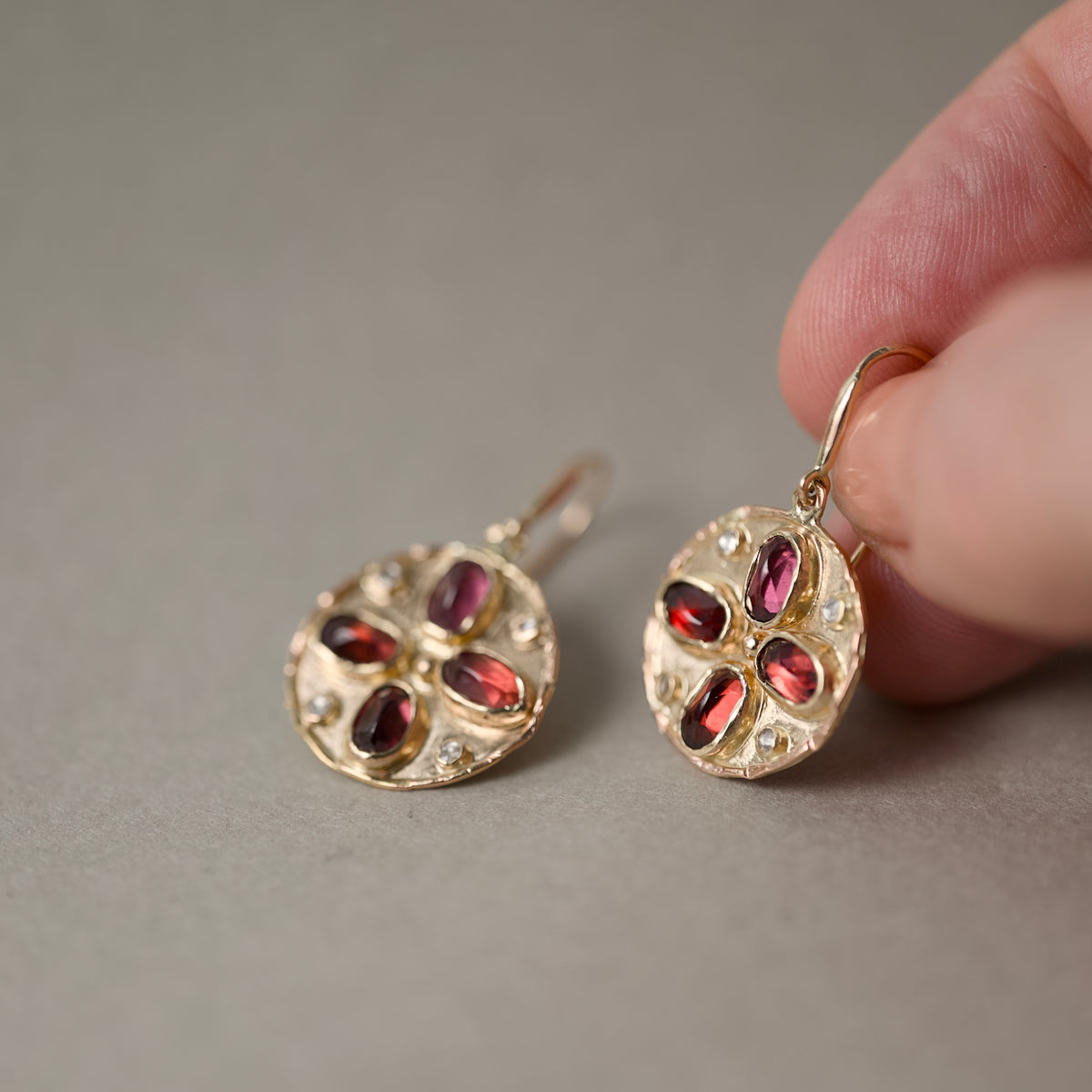 Florin Alta Malaia Garnet Earrings