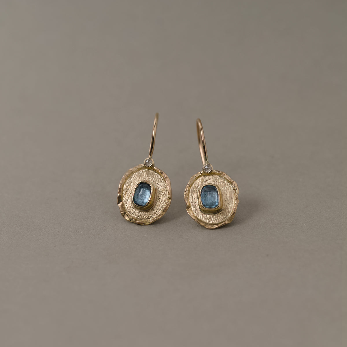 Florin Aquamarine Diamond Earrings