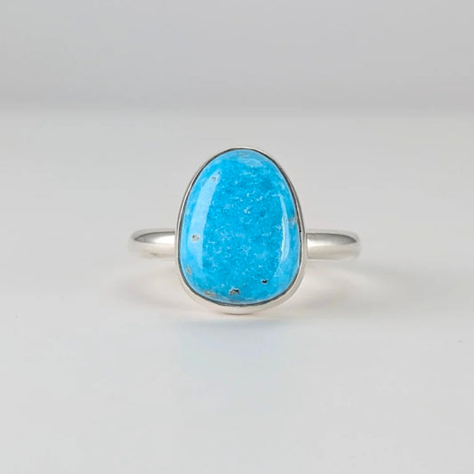 Squoval Persian turquoise sterling silver ring