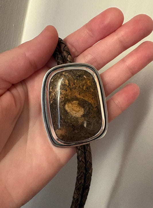 Fossil Fern Bolo Tie (HT28)