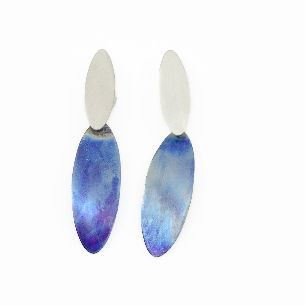 Blue ovals earrings
