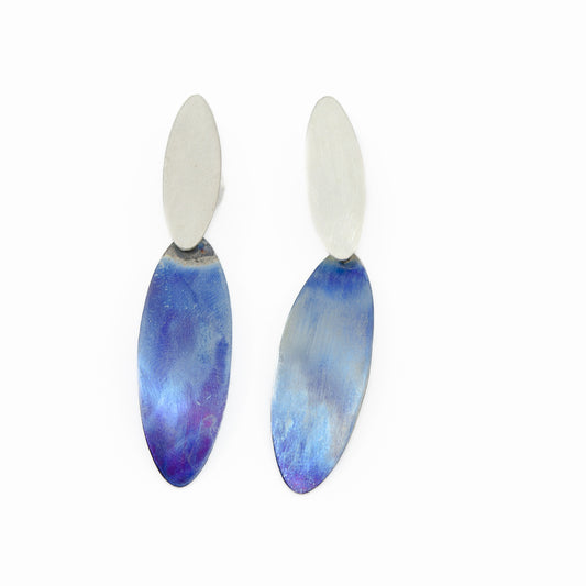 Blue ovals earrings